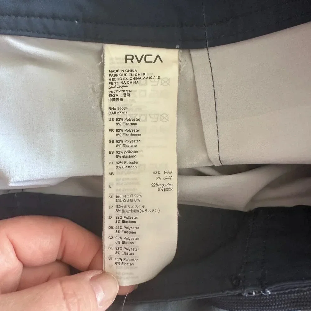 Men's 28 RVCA Board Surf Swim Shorts Navy Gray Velcro Tie Beach Summer